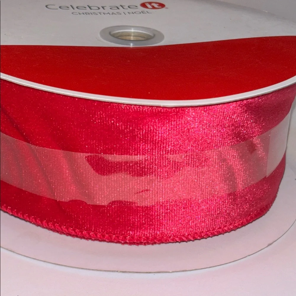 Velvet Ribbon in Deep Fuchsia 80ft Hot Pink Velvet Wire Ribbon 2 1/2”x80ft NEW